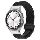 For Samsung Galaxy Watch 6 / 5 / 4 Magnetic Fold Buckle Nylon Woven Watch Band(Black) - 1