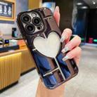 For iPhone 15 Pro Max Electroplating 3D Hollow Love TPU Phone Case(Black) - 1