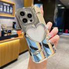 For iPhone 15 Pro Electroplating 3D Hollow Love TPU Phone Case(Silver) - 1