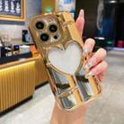 For iPhone 15 Pro Electroplating 3D Hollow Love TPU Phone Case(Gold) - 1