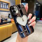 For iPhone 12 Electroplating 3D Hollow Love TPU Phone Case(Black) - 1