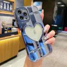 For iPhone 12 Pro Max Electroplating 3D Hollow Love TPU Phone Case(Sierra Blue) - 1