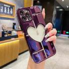 For iPhone 12 Pro Electroplating 3D Hollow Love TPU Phone Case(Purple) - 1