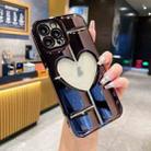 For iPhone 12 Pro Electroplating 3D Hollow Love TPU Phone Case(Black) - 1