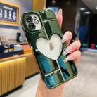 For iPhone 11 Electroplating 3D Hollow Love TPU Phone Case(Dark Green) - 1