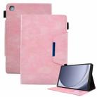For Samsung Galaxy Tab A9+ Suede Cross Texture Magnetic Clasp Leather Tablet Case(Pink) - 1