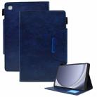 For Samsung Galaxy Tab A9+ Suede Cross Texture Magnetic Clasp Leather Tablet Case(Blue) - 1