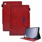 For Samsung Galaxy Tab A9 Suede Cross Texture Magnetic Clasp Leather Tablet Case(Red) - 1