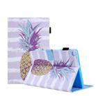 For Samsung Galaxy Tab A9+ Colored Drawing Leather Tablet Case(Pineapple) - 1