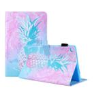 For Samsung Galaxy Tab A9+ Colored Drawing Leather Tablet Case(Blue Pineapple) - 1