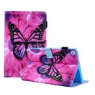 For Samsung Galaxy Tab A9+ Colored Drawing Leather Tablet Case(Red Butterfly) - 1