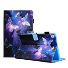 For Samsung Galaxy Tab A9 Colored Drawing Leather Tablet Case(Purple Butterfly) - 1