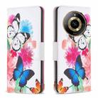 For  Realme 11 4G Colored Drawing Pattern Leather Phone Case(Butterflies) - 1