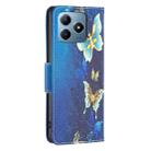For Realme C61 / C63 Colored Drawing Pattern Leather Phone Case(Gold Butterfly) - 3