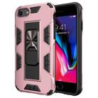 For iPhone SE 2022 / SE 2020 /  8 / 7 Armor Shockproof TPU + PC Magnetic Protective Case with Invisible Holder(Rose Gold) - 1