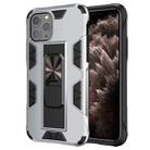 For iPhone 11 Pro Armor Shockproof TPU + PC Magnetic Protective Case with Invisible Holder(Silver) - 1