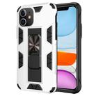 For iPhone 11 Armor Shockproof TPU + PC Magnetic Protective Case with Invisible Holder(White) - 1