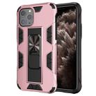 For iPhone 11 Pro Max Armor Shockproof TPU + PC Magnetic Protective Case with Invisible Holder(Rose Gold) - 1