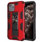 For iPhone 11 Pro Max Armor Shockproof TPU + PC Magnetic Protective Case with Invisible Holder(Red) - 1