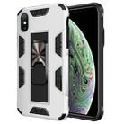 For iPhone XS / X Armor Shockproof TPU + PC Magnetic Protective Case with Invisible Holder(White) - 1