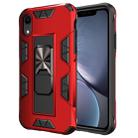 For iPhone XR Armor Shockproof TPU + PC Magnetic Protective Case with Invisible Holder(Red) - 1