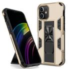 For iPhone 12 mini Armor Shockproof TPU + PC Magnetic Protective Case with Invisible Holder(Gold) - 1