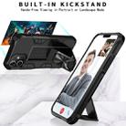 For iPhone 12 mini Armor Shockproof TPU + PC Magnetic Protective Case with Invisible Holder(Black) - 8