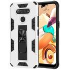 For LG K51 Armor Shockproof TPU + PC Magnetic Protective Case with Invisible Holder(White) - 1