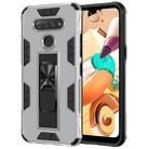 For LG K51 Armor Shockproof TPU + PC Magnetic Protective Case with Invisible Holder(Silver) - 1