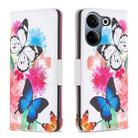 For Tecno Camon 20/Camon 20 Pro 4G Colored Drawing Pattern Leather Phone Case(Butterflies) - 1