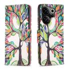 For Tecno Camon 20 Premier Colored Drawing Pattern Leather Phone Case(Tree Life) - 1