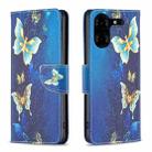 For Tecno Pova 5 Pro 5G Colored Drawing Pattern Leather Phone Case(Gold Butterfly) - 1