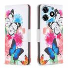 For Tecno Spark 10 Pro Colored Drawing Pattern Leather Phone Case(Butterflies) - 1