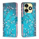 For Tecno Spark 20 Colored Drawing Pattern Leather Phone Case(Plum Blossom) - 1
