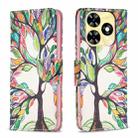 For Tecno Spark 20 Colored Drawing Pattern Leather Phone Case(Tree Life) - 1