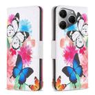 For Tecno Spark 20 Pro Colored Drawing Pattern Leather Phone Case(Butterflies) - 1