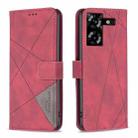 For Tecno Pova 5 Magnetic Buckle Rhombus Texture Leather Phone Case(Red) - 1