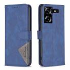 For Tecno Pova 5 Magnetic Buckle Rhombus Texture Leather Phone Case(Blue) - 1