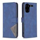 For Tecno Pova 5 Pro 5G Magnetic Buckle Rhombus Texture Leather Phone Case(Blue) - 1