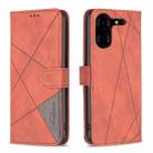 For Tecno Pova 5 Pro 5G Magnetic Buckle Rhombus Texture Leather Phone Case(Brown) - 1