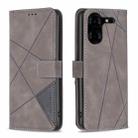 For Tecno Pova 5 Pro 5G Magnetic Buckle Rhombus Texture Leather Phone Case(Grey) - 1