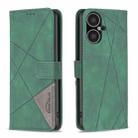 For Tecno Pova Neo 3 Magnetic Buckle Rhombus Texture Leather Phone Case(Green) - 1