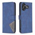 For Tecno Spark 10C Magnetic Buckle Rhombus Texture Leather Phone Case(Blue) - 1
