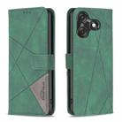 For Tecno Spark 10C Magnetic Buckle Rhombus Texture Leather Phone Case(Green) - 1