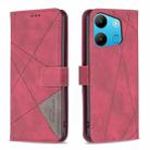 For Tecno Spark Go 2023/Pop 7 Pro Magnetic Buckle Rhombus Texture Leather Phone Case(Red) - 1