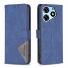 For Tecno Spark 10 Pro Magnetic Buckle Rhombus Texture Leather Phone Case(Blue) - 1