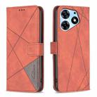 For Tecno Spark 10 Pro Magnetic Buckle Rhombus Texture Leather Phone Case(Brown) - 1