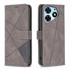 For Tecno Spark 10 Pro Magnetic Buckle Rhombus Texture Leather Phone Case(Grey) - 1