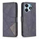 For Tecno Spark 10 Pro Magnetic Buckle Rhombus Texture Leather Phone Case(Black) - 1