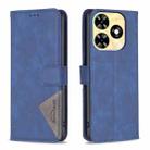 For Tecno Spark 20 Magnetic Buckle Rhombus Texture Leather Phone Case(Blue) - 1